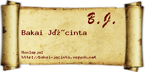 Bakai Jácinta névjegykártya